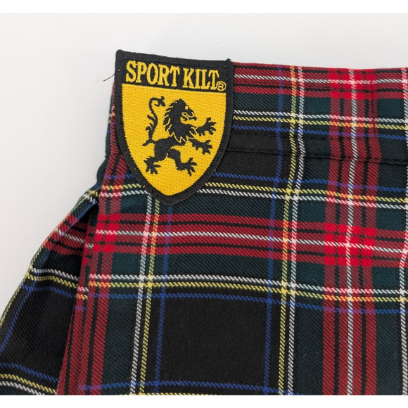 Sport Kilt Womens  Stewart Black‎ Tartan Plaid Micro Mini Pleated Skirt Medium - Picture 4 of 11
